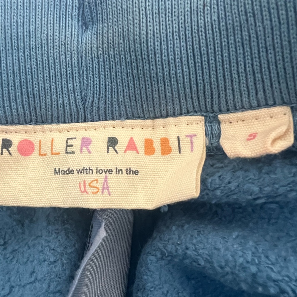 Roller Rabbit Blue Patchwork Sweatpants Relaxed F… - image 2